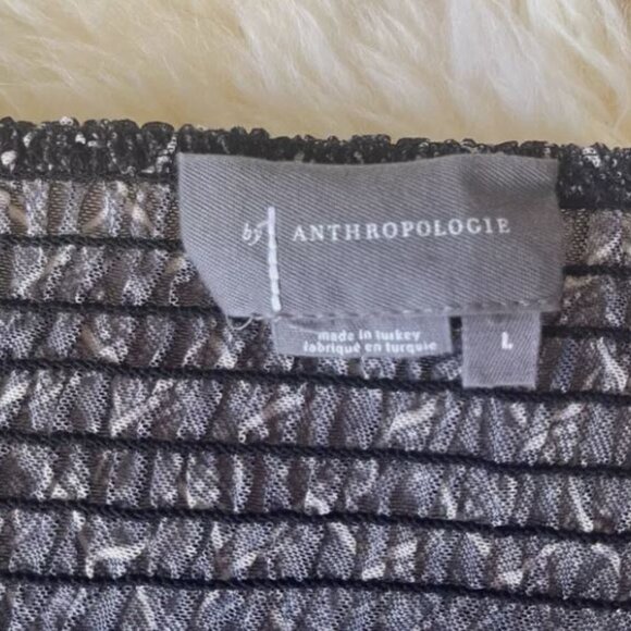 Anthropologie Smocked Puffed Sleeves Top SIZE L - Picture 4 of 5